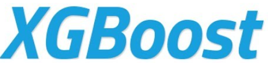 XGBoost logo in blue, representing the eXtreme Gradient Boosting machine learning library known for speed and efficiency in handling large datasets.