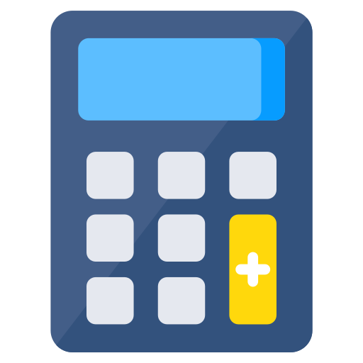 The provided visual is an icon. It depicts a calculator, which commonly symbolizes mathematical calculation, measurement, quantitative analysis.