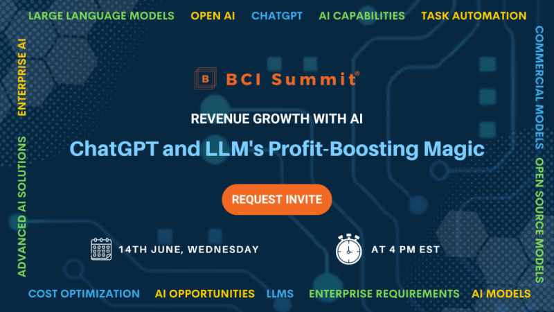 BCI Summit: AI revenue growth webinar invitation banner