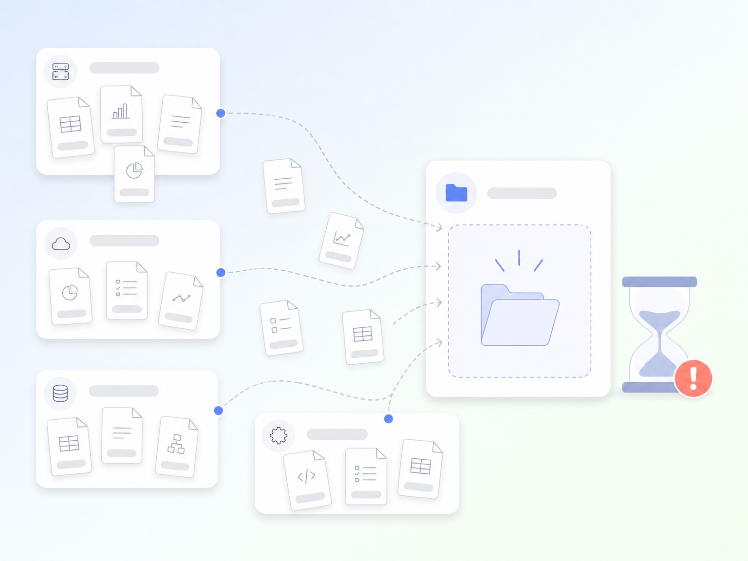 Data workflow diagram showing file processing and organization