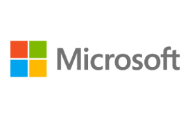 Microsoft logo with colorful squares and gray text
