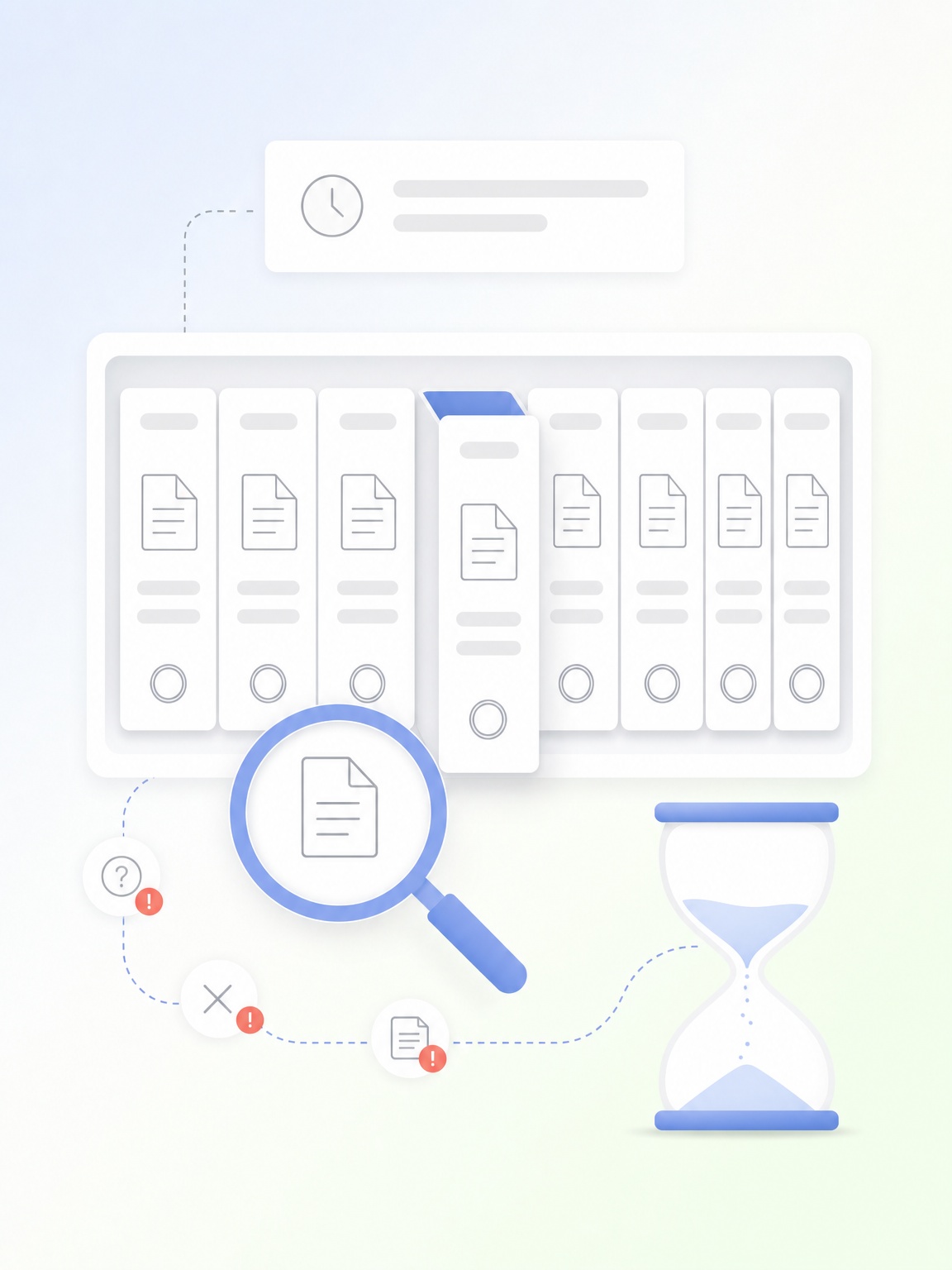 Digital file management system with magnifying glass search