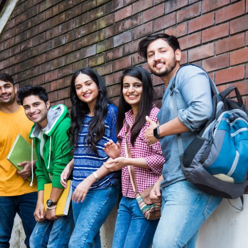 Cheerful,Indian,Asian,Young,Group,Of,College,Students,Or,Friends